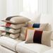 Velvet Colorblock Linen Pillow Cover - Natural Ink, 12" x 20" - Ballard Designs Natural Ink 12" x 20" - Ballard Designs