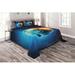 East Urban Home Outer Space Microfiber Modern & Contemporary 3 Piece Coverlet/Bedspread Set Microfiber in Blue | Wayfair