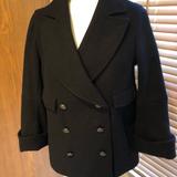 Anthropologie Jackets & Coats | Anthropologie Wool Black Coat | Color: Black | Size: 6