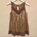 Anthropologie Tops | Anthropologie C. Keer Brown Gold Sequin Top 100% Cotton | Color: Brown | Size: M