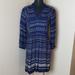 Anthropologie Dresses | Holding Horses Blue Print Vneck Dress | Color: Blue/Gray | Size: S
