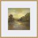 Winston Porter 'Waters Edge II' Framed Painting Print Paper in Green/Yellow | 27 H x 27 W x 1.25 D in | Wayfair 7103