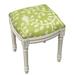 Charlton Home® Horst Birds & Vines Linen Solid Wood Vanity Stool Linen/Wood/Upholstered in Green/Gray/Brown | 19 H x 16 W x 15 D in | Wayfair