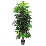 Bay Isle Home™ 60" Artificial Split Leaf Philodendron Monstera Tree w/ Coco Bark in Pot Plastic | 60 H x 28 W x 28 D in | Wayfair