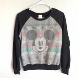 Disney Tops | Disney Mickey Mouse Black & Gray Sweatshirt | Color: Black/Gray | Size: Mj