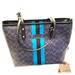 Coach Bags | Leather Coach Hand Bag With Zipper | Color: Black/Blue | Size: Os