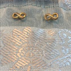 Anthropologie Jewelry | Infinity Sign Gold Earrings | Color: Gold | Size: Os