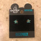 Disney Jewelry | Disney December Birthstone Earring | Color: Gold/Green | Size: Os