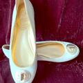 Coach Shoes | Coach Patent Flat With Turnlock Detail | Color: Cream | Size: 8