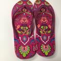 Disney Shoes | Micky Mouse Pink Paisley Flip Flops | Color: Orange/Pink | Size: 7