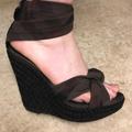 Burberry Shoes | Burberry Wedge Sandals | Color: Black/Tan | Size: 9.5