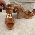 Coach Shoes | Brown/Tan Genuine Leather Strappy Coach Wedges | Color: Tan | Size: 6