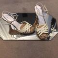 Coach Shoes | Coach Off White Patent Heels With Strap | Color: Cream | Size: 8.5