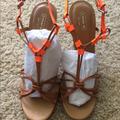 Coach Shoes | Coach Lana Leather Sandals | Color: Orange/Tan | Size: 8.5