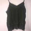American Eagle Outfitters Tops | Black Lace Tank | Color: Black/Silver | Size: Xs