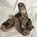 Coach Shoes | Euc! Coach Karen Heels/Sandals Bronze 7 1/2b | Color: Brown/Tan | Size: 7.5