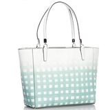 Coach Bags | Coach Madison Gingham Leather Tote Blue Purse Bag | Color: Blue/White | Size: Os