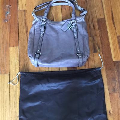 Coach Bags | Ladies Coach Alligator Pattern Leather Handbag | Color: Purple | Size: Os