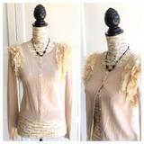 Anthropologie Sweaters | Anthropologie Lil Cardigan Ruffles Sz M | Color: Cream | Size: M