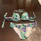 American Eagle Outfitters Swim | Gorgeous Arie Bikini Ser With Push Up Bra. | Color: Green/Purple | Size: S