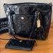 Coach Bags | Gorgeous Coach Op Art Patent Leather Set !! | Color: Black/Gold | Size: Os