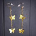 Brandy Melville Jewelry | Gold Butterfly Drop Earrings | Color: Gold | Size: Os