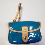 Dooney & Bourke Bags | Dooney & Bourke Blue Patent Leather Small Wristlet | Color: Blue/Tan | Size: Os
