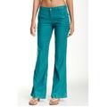 Anthropologie Pants & Jumpsuits | Level 99 Linen Blend Wide-Leg Trousers | Color: Blue/Green | Size: 26