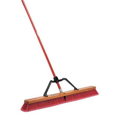 LIBMAN 1101003 36 in Sweep Face Push Broom, Black, Red