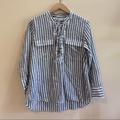 Madewell Tops | Madewell Striped Tie Top | Color: Blue/White | Size: Xs