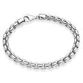 Miabella Solid 925 Sterling Silver Italian 6.5mm Square Rolo Link Round Box Chain Bracelet for Men 7.5, 8, 8.5, 9 Inch Made in Italy (8, Sterling-Silver)