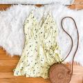 Free People Other | Free People Yellow Floral Tie Front Skort Romper | Color: White/Yellow | Size: 4