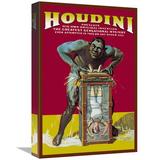 East Urban Home 'Magicians Houdini' Graphic Art Print on Wrapped Canvas in Gray/Pink/Yellow | 18 H x 12 W x 1.5 D in | Wayfair
