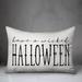 The Holiday Aisle® Melia Have a Wicked Halloween Lumbar Pillow Polyester/Polyfill blend in White | 14 H x 20 W x 1.5 D in | Wayfair