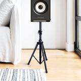 Symple Stuff Dual Studio Monitor Speaker Stand Mounts, Universal Device Stands, Pair Metal in Black | 28.54 H x 8.66 W x 4.13 D in | Wayfair