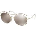 MIU MIU Damen 0Mu50Ss Zvn1C0 57 Sonnenbrille, Gold (Pale Gold/Lightbrownmirrorgold)