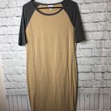 Lularoe Dresses | Fitted T-Shirt Dress | Color: Gray/Tan | Size: L