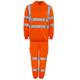 Hi Vis Viz Hooded Tracksuit High Visibility Sweatshirt & Jogging Bottoms Zip Reflective Joggers Safety Work - Full Set (S, Orange - Hoodie & Jogger Set)