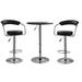 Orren Ellis Mateyka 3 Piece Adjustable Height Dining Set Plastic/Acrylic/Upholstered/Metal in Black | 26 H in | Wayfair BSSET3