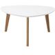 Table basse scandinave blanc et bois clair chêne L80 cm ekka - Blanc