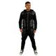 Dirty Money Fleece and Faux Leather Men's Sweat Tracksuit Black