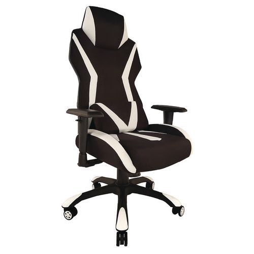 siège gaming ergonomique blanc et noir