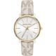 Michael Kors Watch for Women, Three Hand movement, 38mm Gold Stainless Steel case with a PVC strap, MK2858