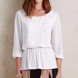 Anthropologie Tops | Anthropologie Alee Ruffle Blouse By Deletta Sm | Color: White | Size: S