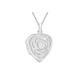 Tuscany Silver Women's Sterling Silver 19 x 26 mm Cut-Out-Flower Heart Locket Pendant Adjustable Curb Chain Necklace of Length 41 cm/16 Inch-46 cm/18 Inch