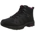 Hi-Tec Raven MID WP Womens High Rise Hiking Boots, Black (Black/Grape Wine 21), 4 UK