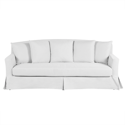 Sofa Weiß Polsterbezug 3-Sitzer Ausziehbarer Bezug Klassisch Mediterran Wohnzimmer
