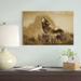 East Urban Home 'Timber Wolf Adult Howling, Teton Valley Idaho' Photographic Print on Wrapped Canvas in Brown | 16 H x 24 W x 1.5 D in | Wayfair