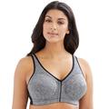 Glamorise Women's Full Figure MagicLift Moisture Control Bra #1264 Full Cup Full Coverage Bra, Grey (Gray Heather 021), 38B (Manufacturer Size:38B)