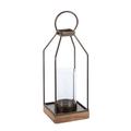 Gerson 44625 - 13.4" Metal Lantern with Glass Tube